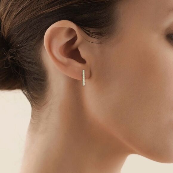 diamond bar earrings - Picture 1 of 6